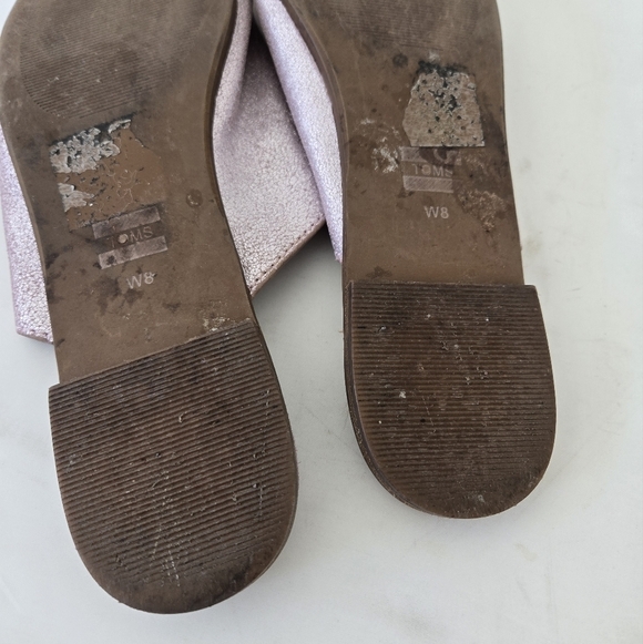 Tom’s Pink Metallic Jutti Mule Slip-on Flats Size 8 - Picture 11 of 15